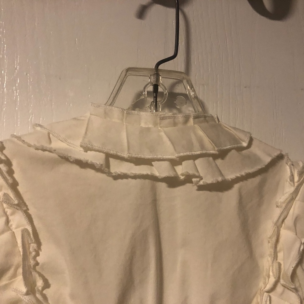 BCBGMaxAzria White Ruffle Pretty Blouse - Picture 10 of 10